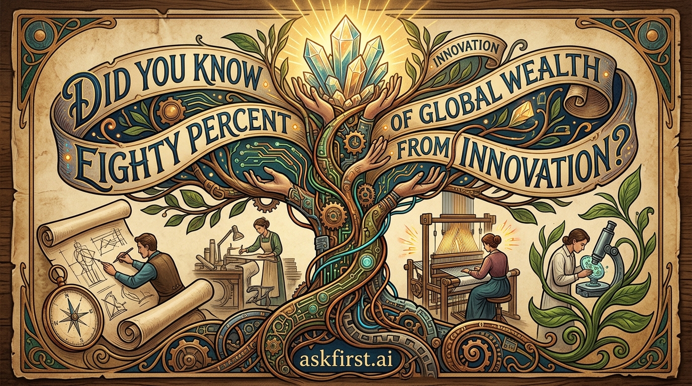 Did you know eighty percent of global wealth comes from innovation? Did you know eighty percent of global wealth comes from innovation?