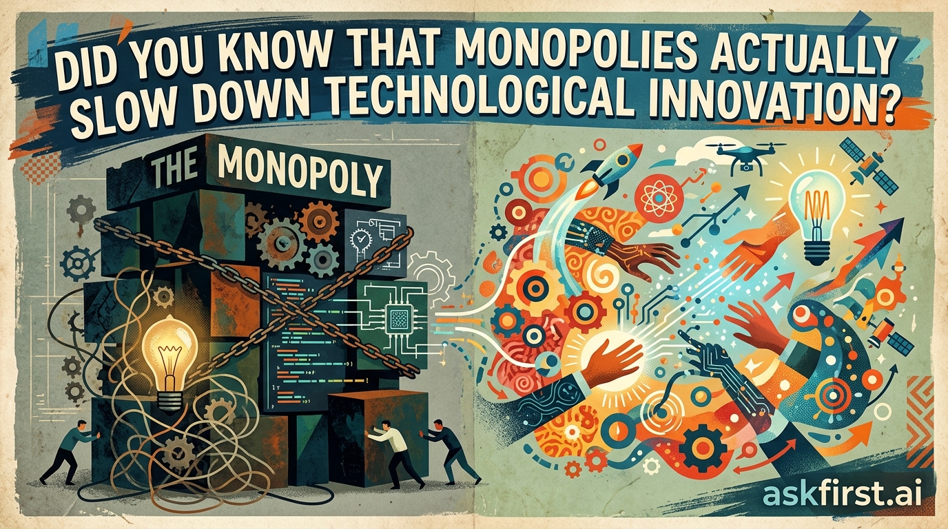 Did you know that monopolies actually slow down technological innovation? Did you know that monopolies actually slow down technological innovation?