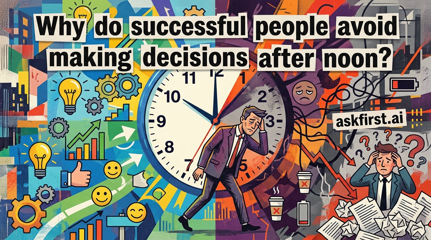 Why do successful people avoid making decisions after noon? Why do successful people avoid making decisions after noon?