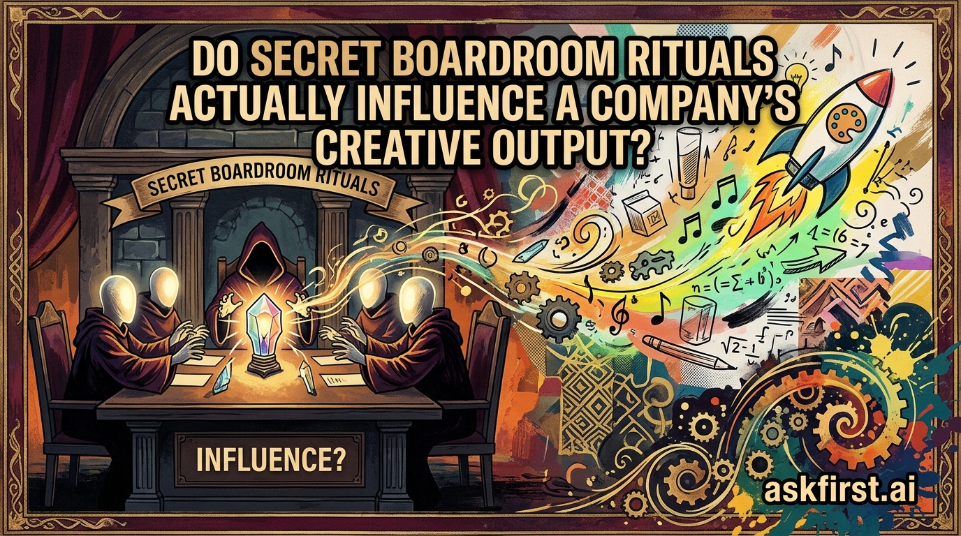 Do secret boardroom rituals actually influence a company's creative output? Do secret boardroom rituals actually influence a company's creative output?