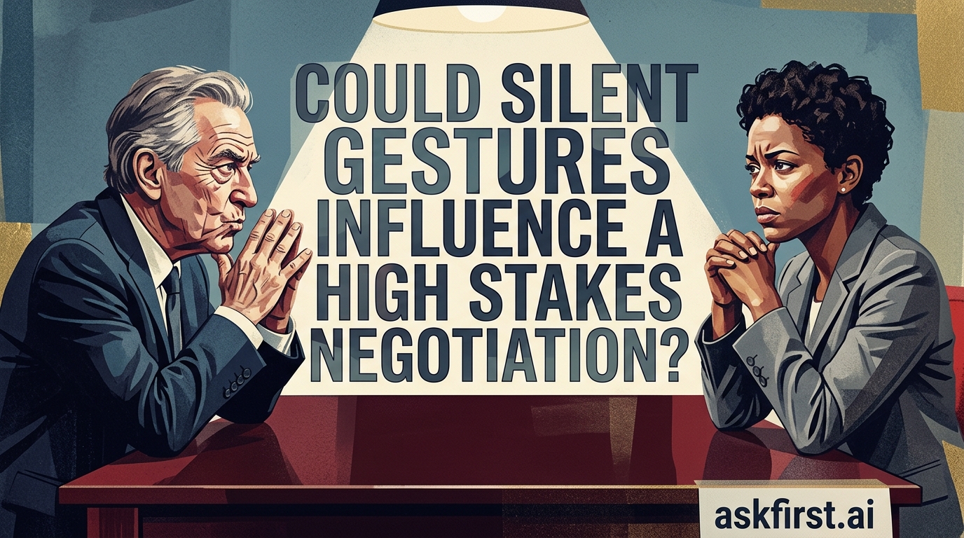 Could silent gestures influence a high stakes negotiation? Could silent gestures influence a high stakes negotiation?