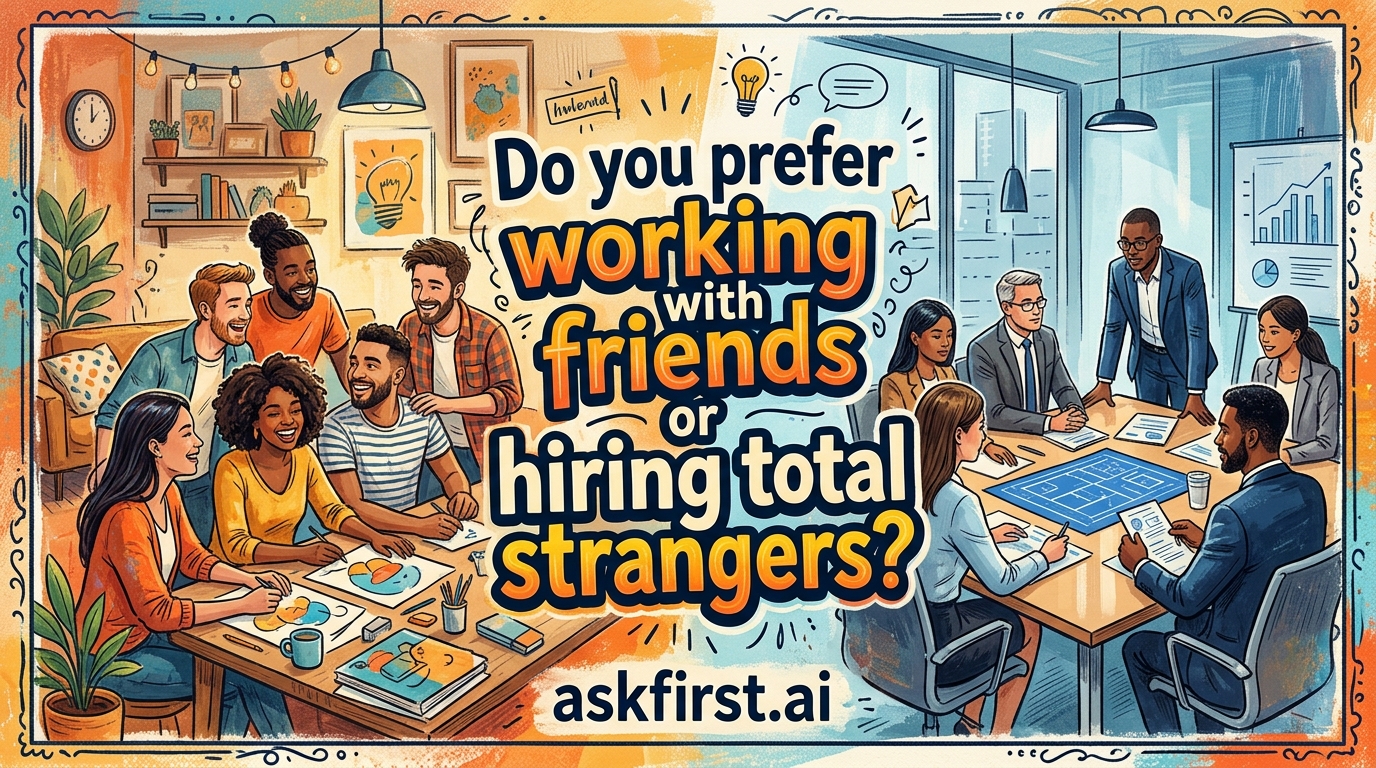 Do you prefer working with friends or hiring total strangers? Do you prefer working with friends or hiring total strangers?