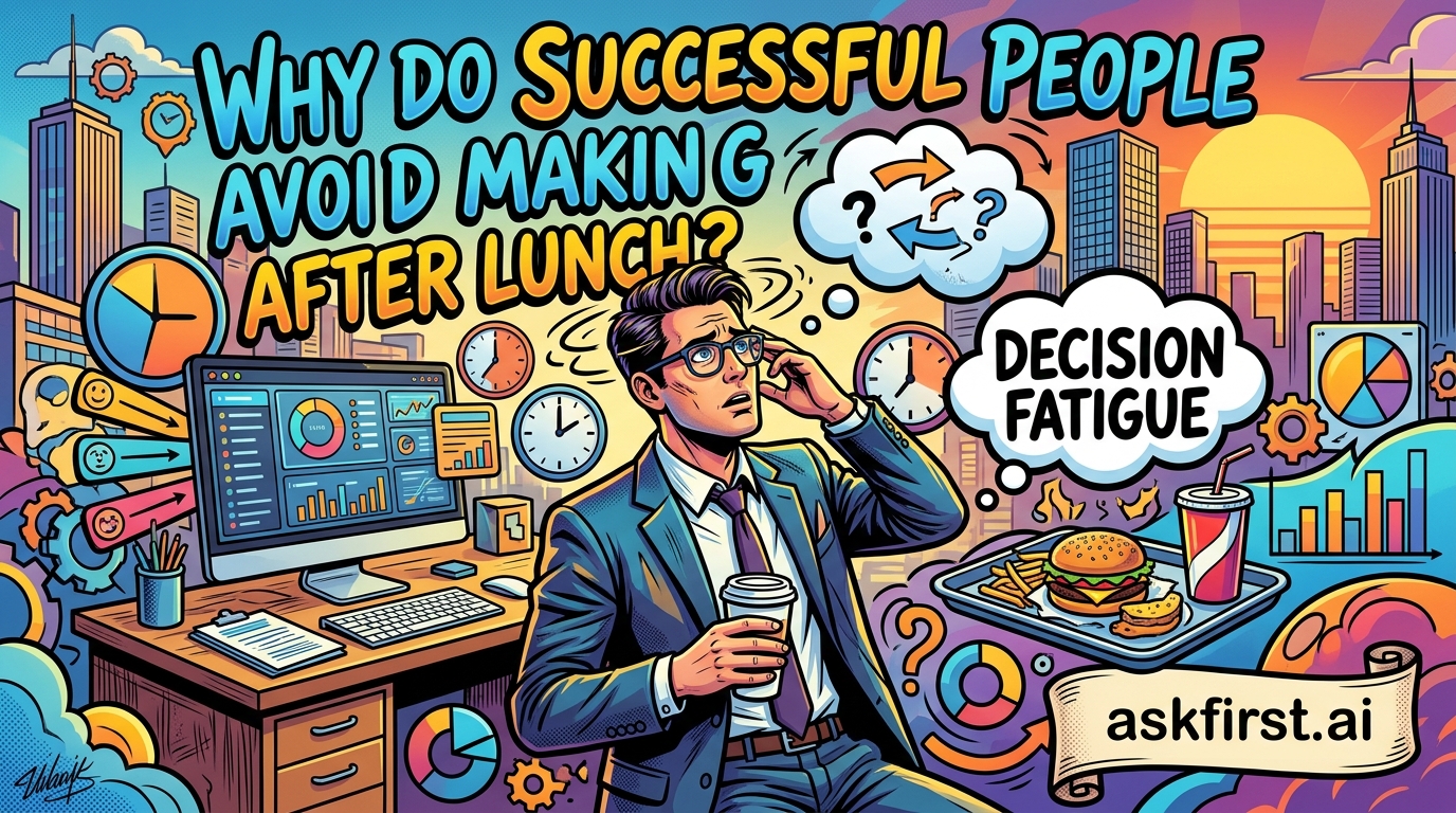 Why do successful people avoid making decisions after lunch? Why do successful people avoid making decisions after lunch?