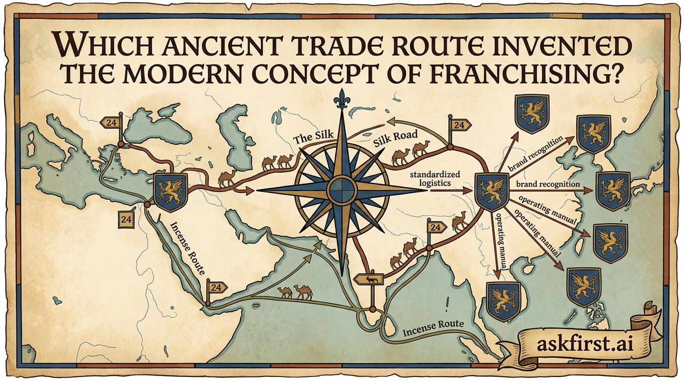 Which ancient trade route invented the modern concept of franchising? Which ancient trade route invented the modern concept of franchising?