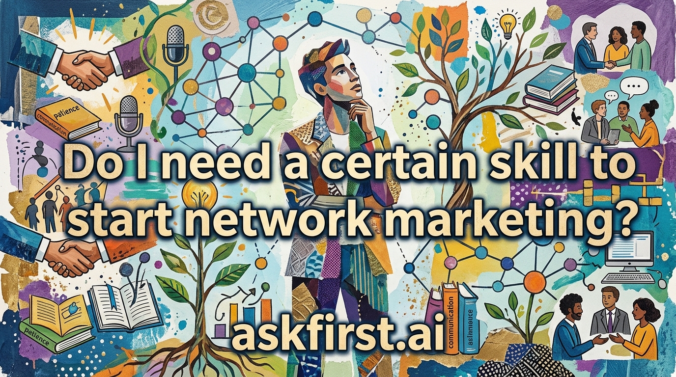 Do I need a certain skill to start network marketing? Do I need a certain skill to start network marketing?