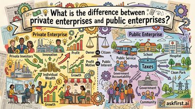 What is the difference between private enterprises and public enterprises?