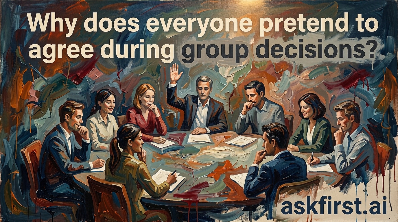 Why does everyone pretend to agree during group decisions? Why does everyone pretend to agree during group decisions?