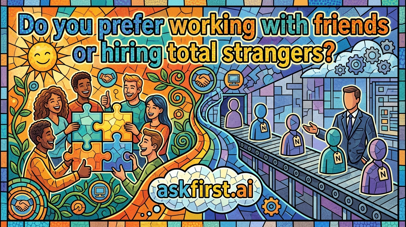 Do you prefer working with friends or hiring total strangers? Do you prefer working with friends or hiring total strangers?