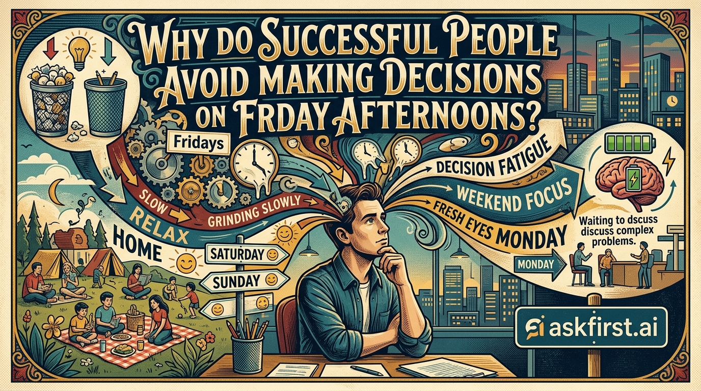 Why do successful people avoid making decisions on Friday afternoons? Why do successful people avoid making decisions on Friday afternoons?