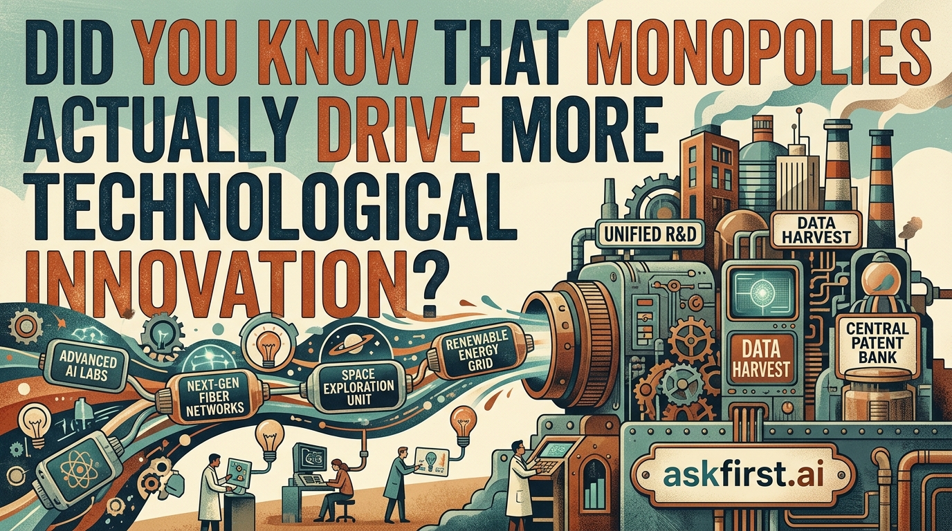 Did you know that monopolies actually drive more technological innovation? Did you know that monopolies actually drive more technological innovation?