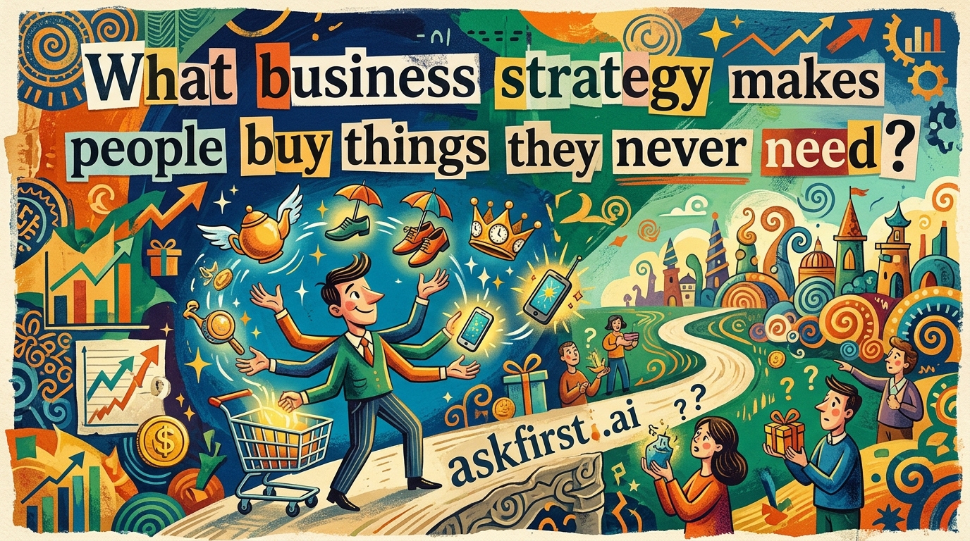What business strategy makes people buy things they never need? What business strategy makes people buy things they never need?
