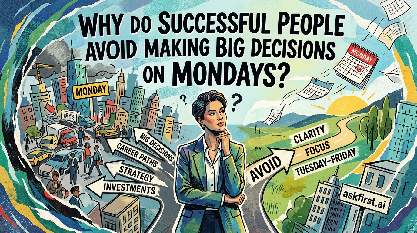 Why do successful people avoid making big decisions on Mondays? Why do successful people avoid making big decisions on Mondays?