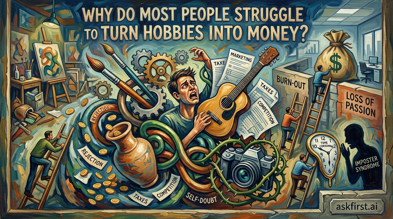 Why do most people struggle to turn hobbies into money? Why do most people struggle to turn hobbies into money?
