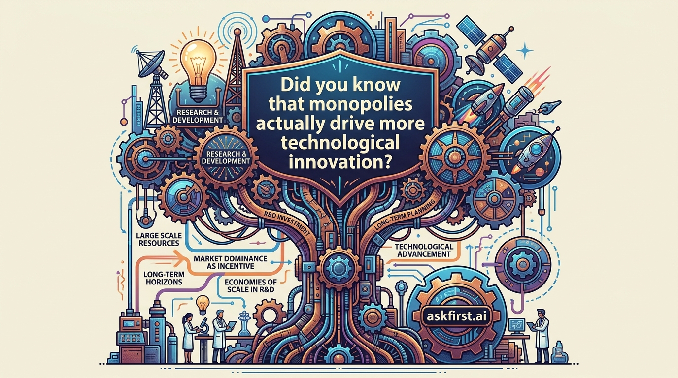 Did you know that monopolies actually drive more technological innovation? Did you know that monopolies actually drive more technological innovation?