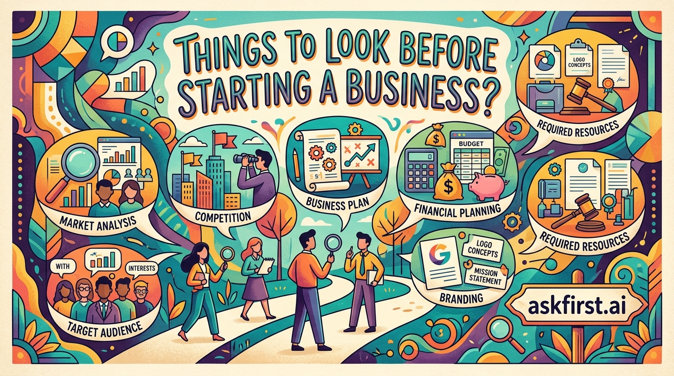 Things to look before starting a business? Things to look before starting a business?