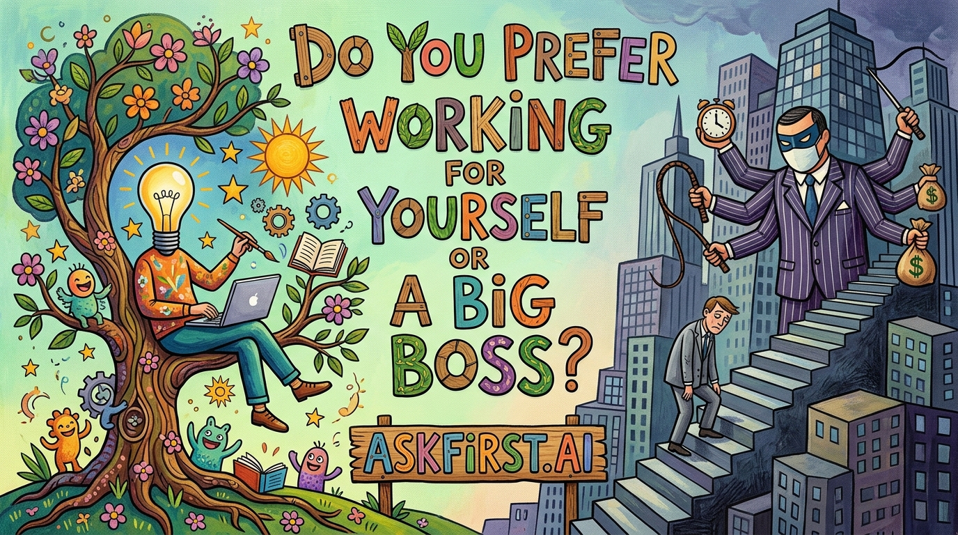 Do you prefer working for yourself or a big boss? Do you prefer working for yourself or a big boss?