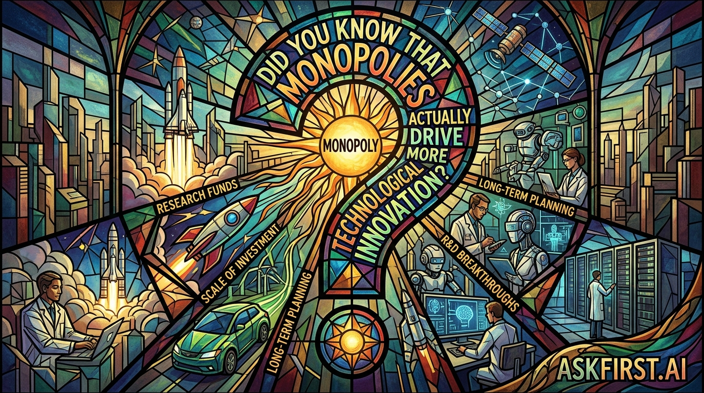 Did you know that monopolies actually drive more technological innovation? Did you know that monopolies actually drive more technological innovation?