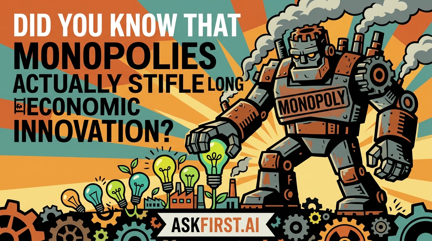 Did you know that monopolies actually stifle long term economic innovation? Did you know that monopolies actually stifle long term economic innovation?