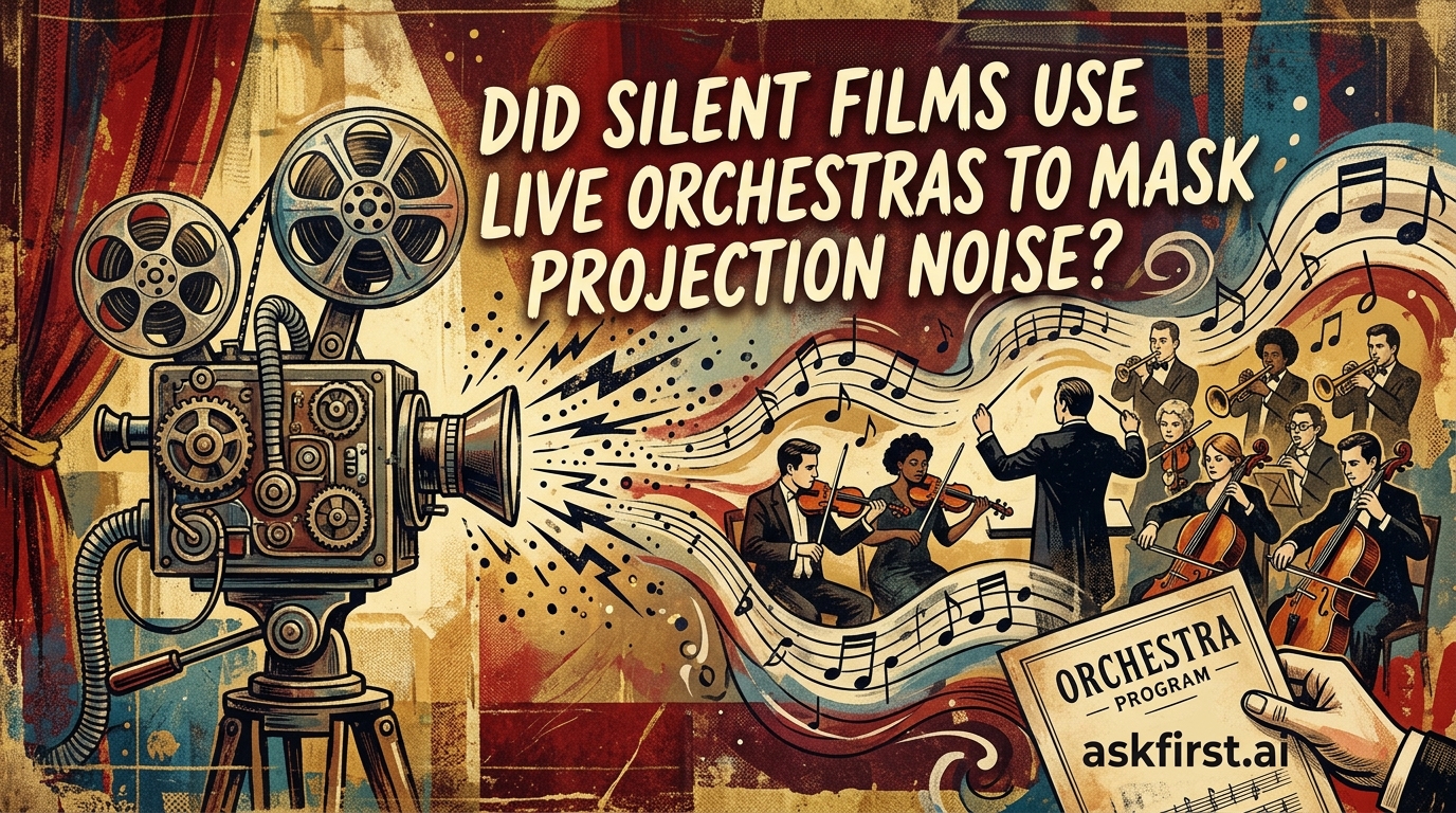 Did silent films use live orchestras to mask projection noise? Did silent films use live orchestras to mask projection noise?