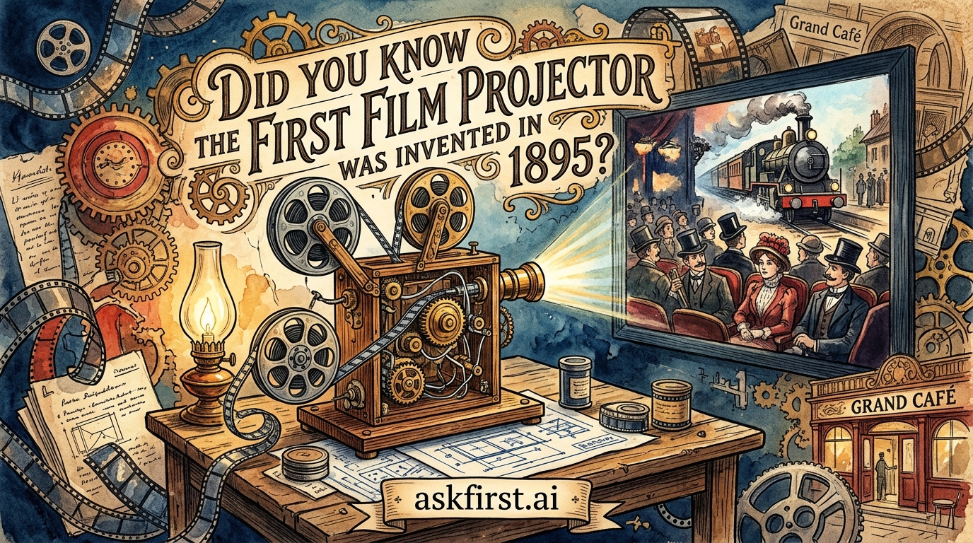 Did you know the first film projector was invented in 1895? Did you know the first film projector was invented in 1895?