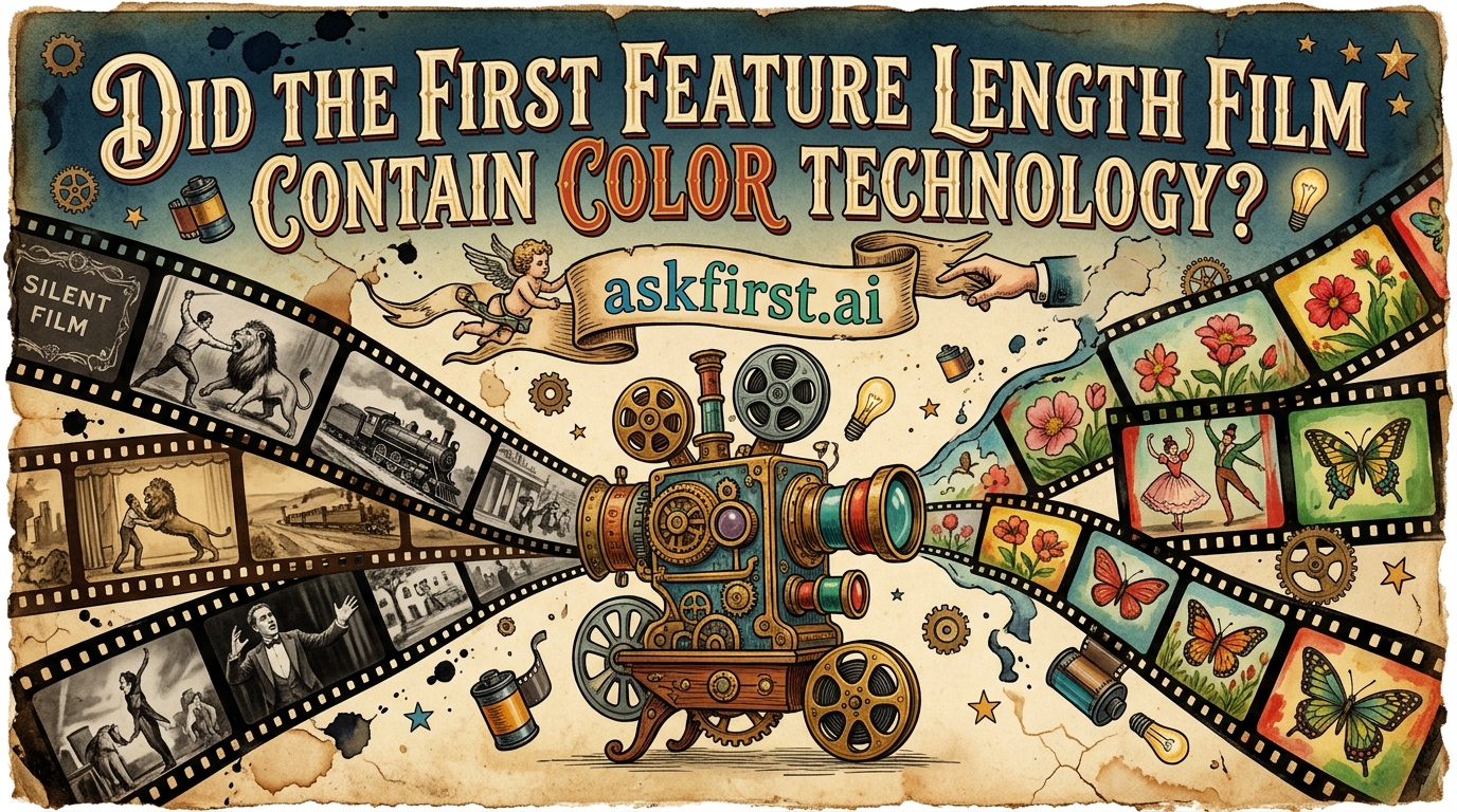 Did the first feature length film contain color technology? Did the first feature length film contain color technology?
