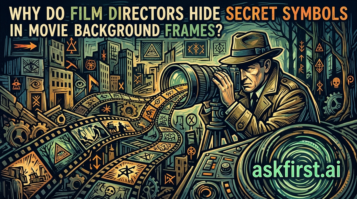 Why do film directors hide secret symbols in movie background frames? Why do film directors hide secret symbols in movie background frames?