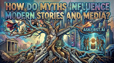 How do myths influence modern stories and media?