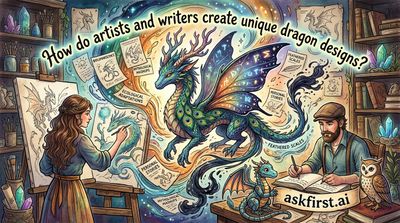 How do artists and writers create unique dragon designs?