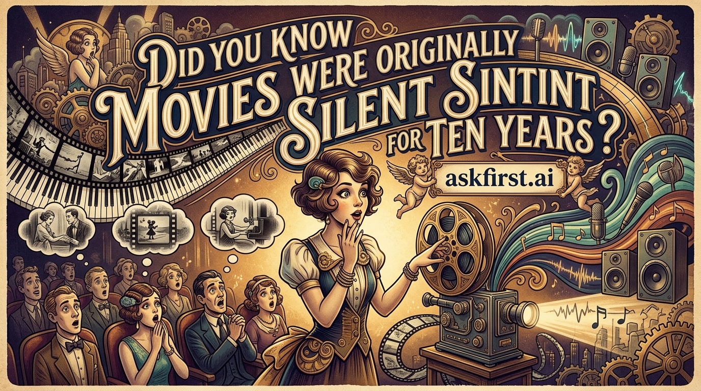 Did you know movies were originally silent for ten years? Did you know movies were originally silent for ten years?
