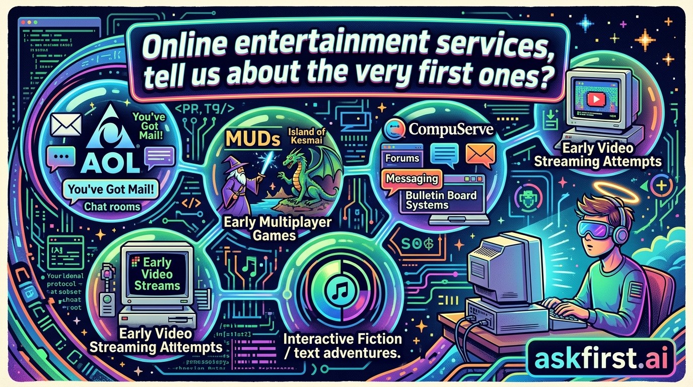 Online entertainment services, tell us about the very first ones? Online entertainment services, tell us about the very first ones?