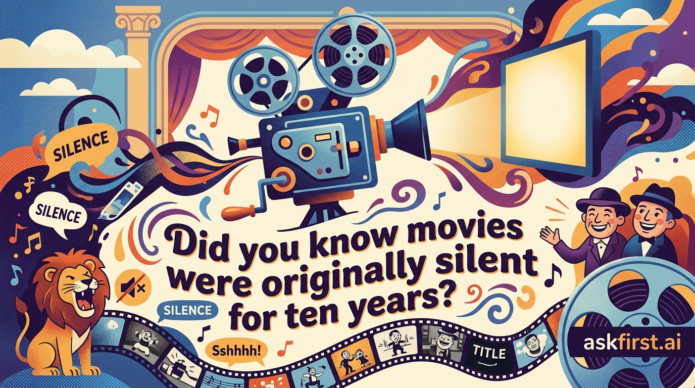 Did you know movies were originally silent for ten years? Did you know movies were originally silent for ten years?