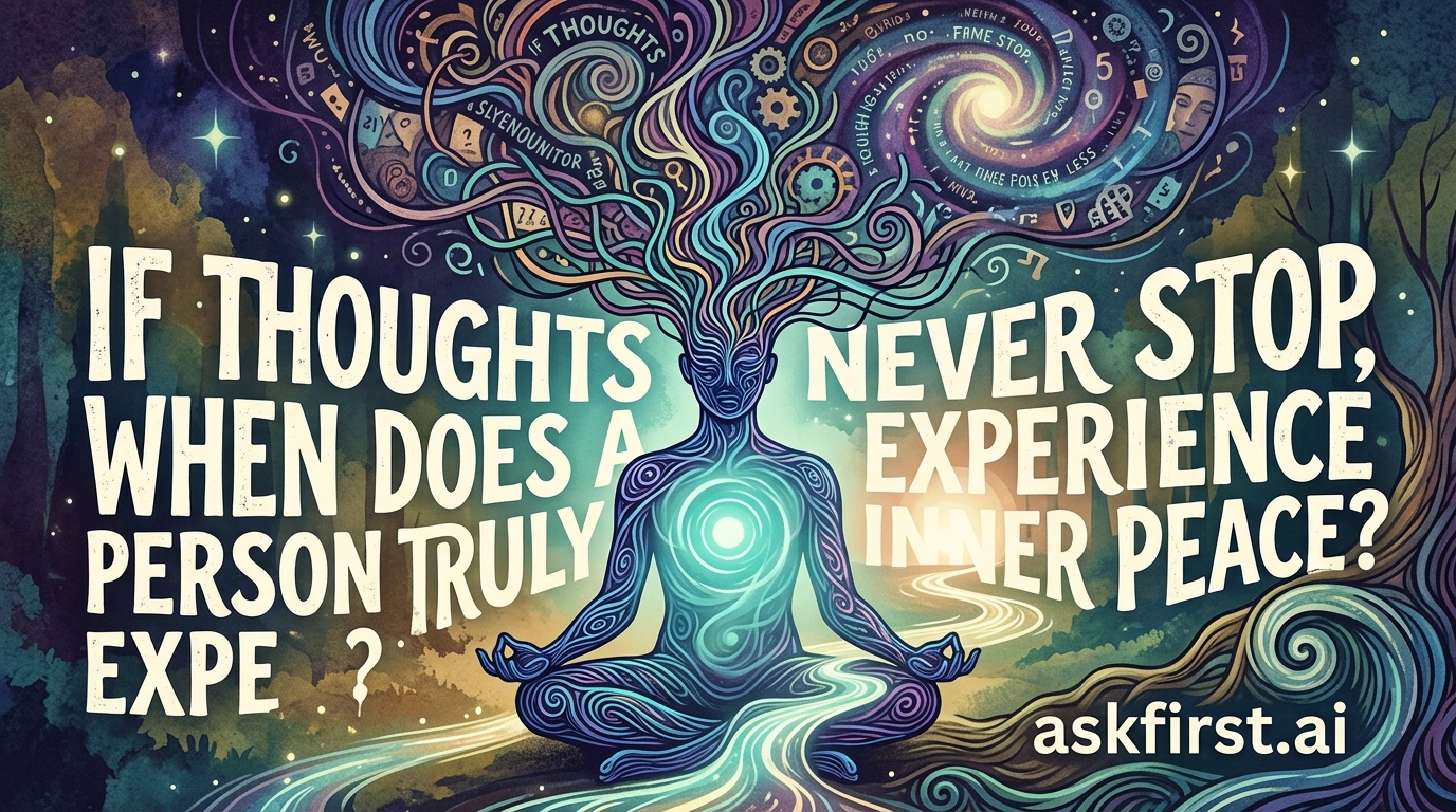 If thoughts never stop, when does a person truly experience inner peace? If thoughts never stop, when does a person truly experience inner peace?
