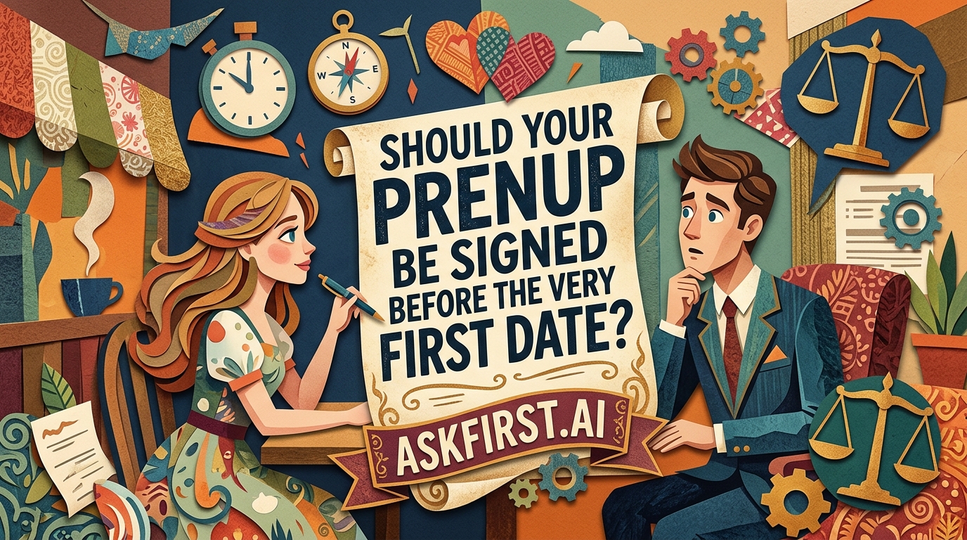 Should your prenup be signed before the very first date? Should your prenup be signed before the very first date?