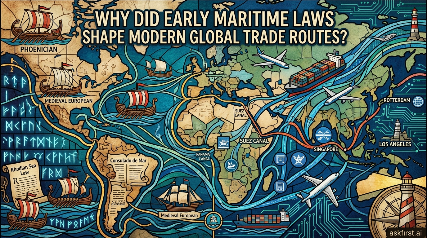Why did early maritime laws shape modern global trade routes? Why did early maritime laws shape modern global trade routes?