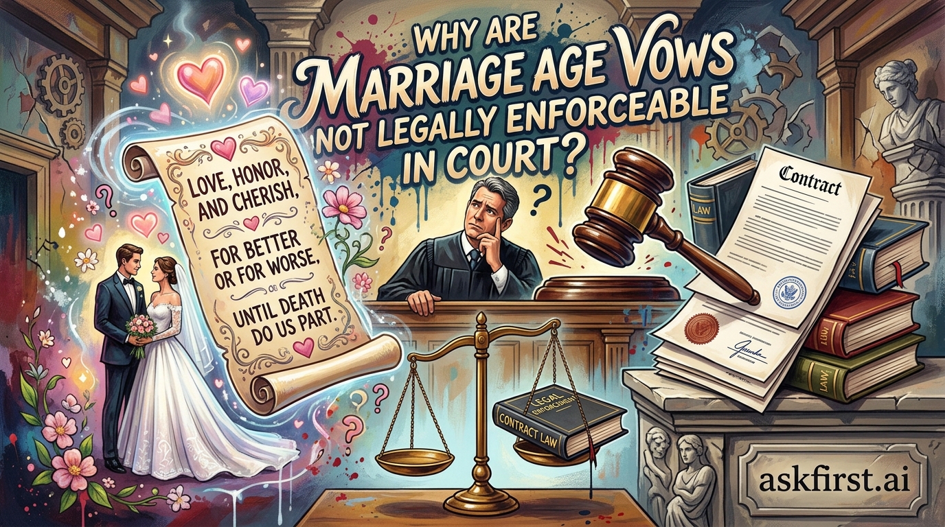 Why are marriage vows not legally enforceable in court? Why are marriage vows not legally enforceable in court?