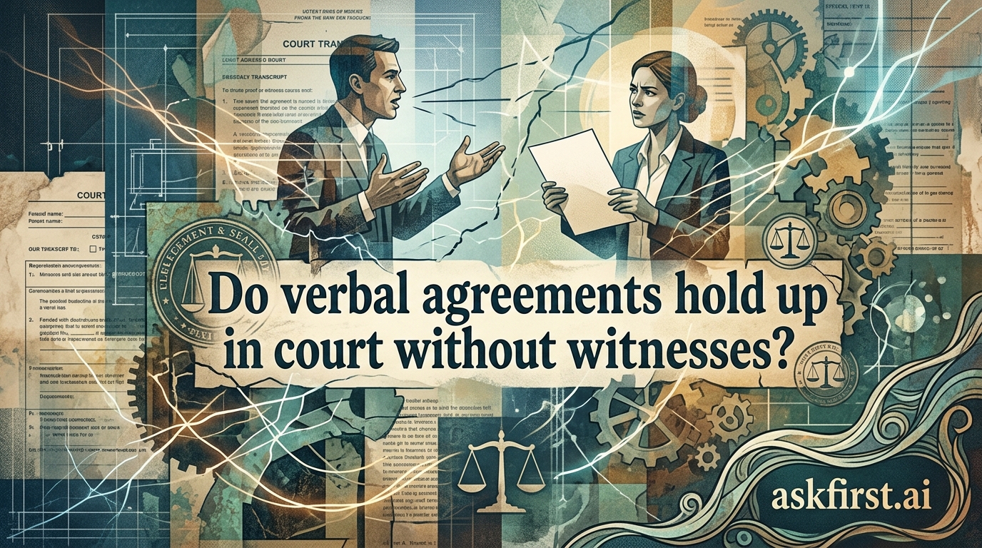 Do verbal agreements hold up in court without witnesses? Do verbal agreements hold up in court without witnesses?