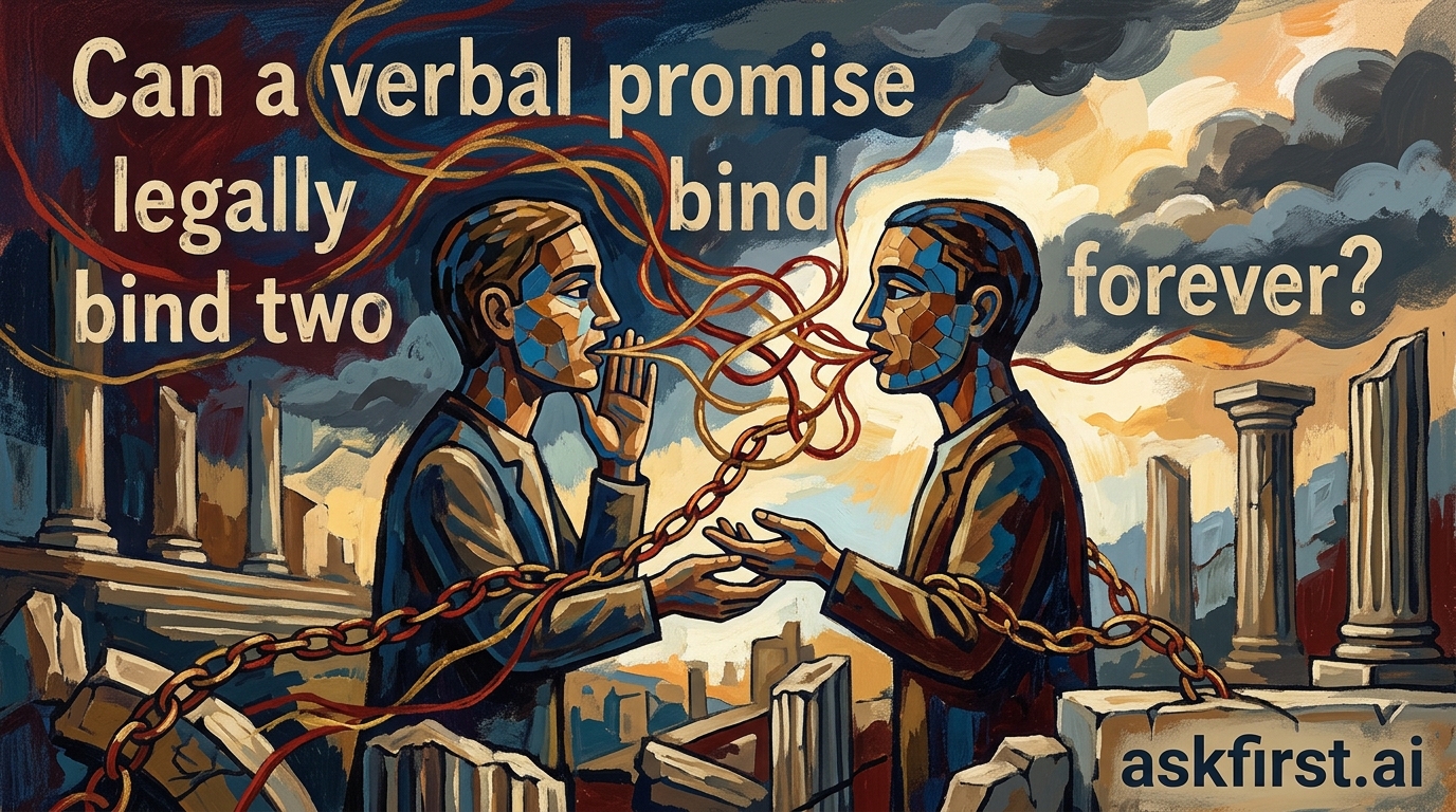 Can a verbal promise legally bind two people forever? Can a verbal promise legally bind two people forever?