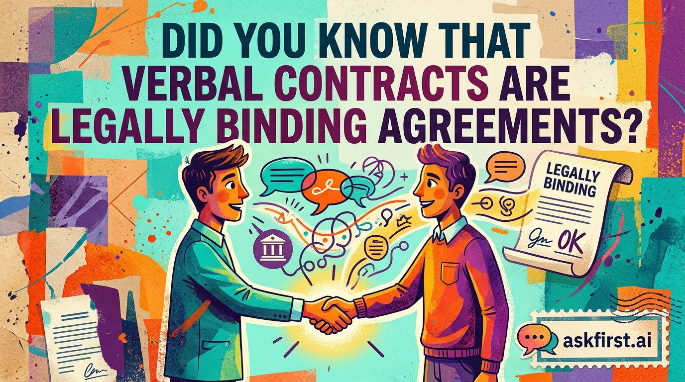 Did you know that verbal contracts are legally binding agreements? Did you know that verbal contracts are legally binding agreements?