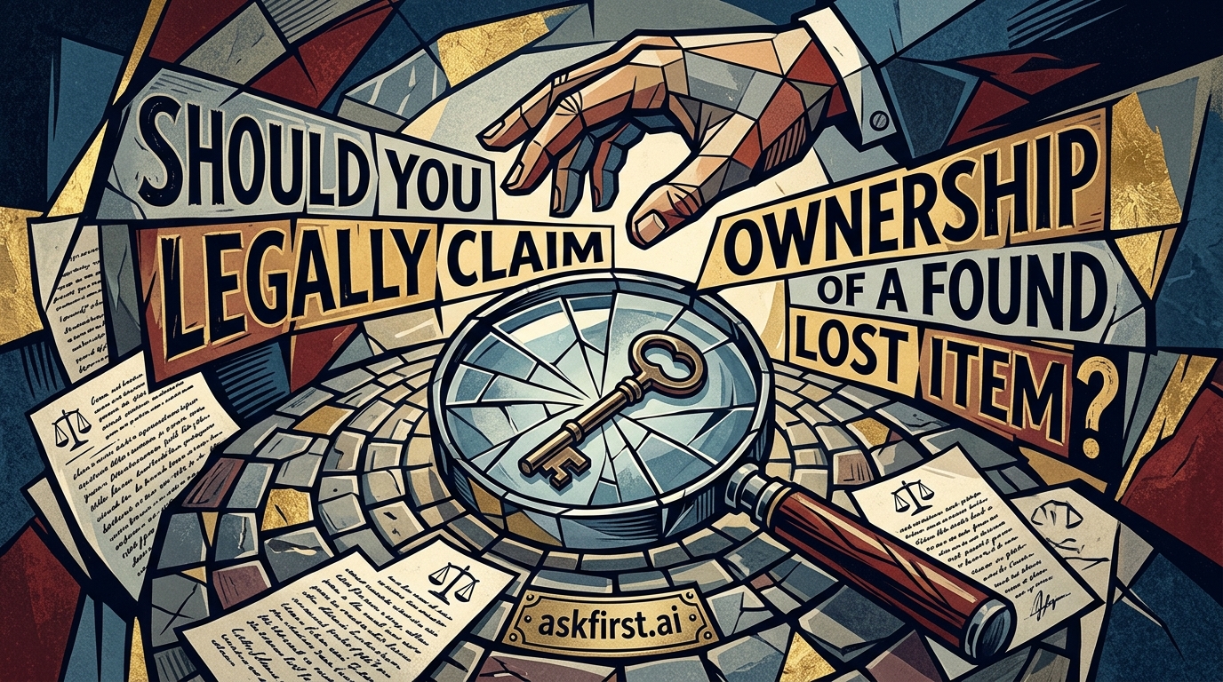 Should you legally claim ownership of a found lost item? Should you legally claim ownership of a found lost item?