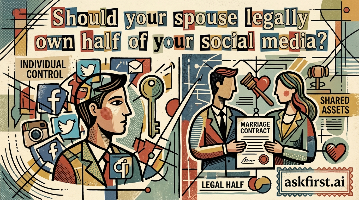 Should your spouse legally own half of your social media? Should your spouse legally own half of your social media?