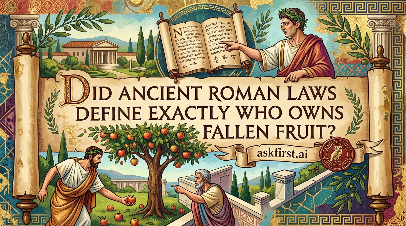 Did ancient Roman laws define exactly who owns fallen fruit? Did ancient Roman laws define exactly who owns fallen fruit?