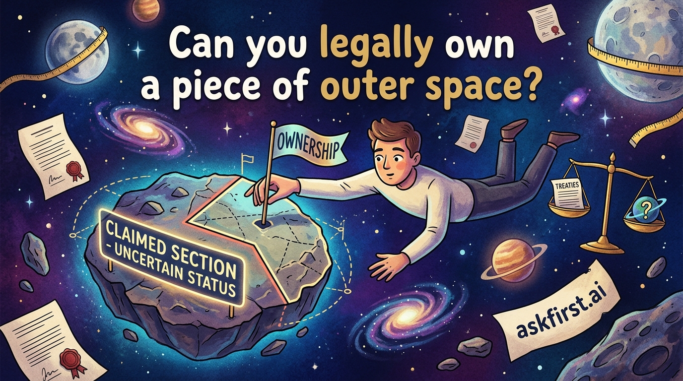 Can you legally own a piece of outer space? Can you legally own a piece of outer space?