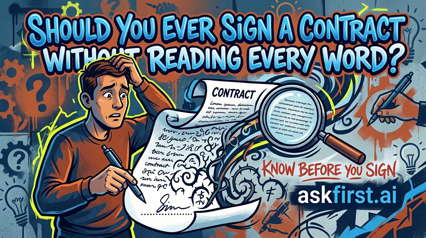 Should you ever sign a contract without reading every word? Should you ever sign a contract without reading every word?