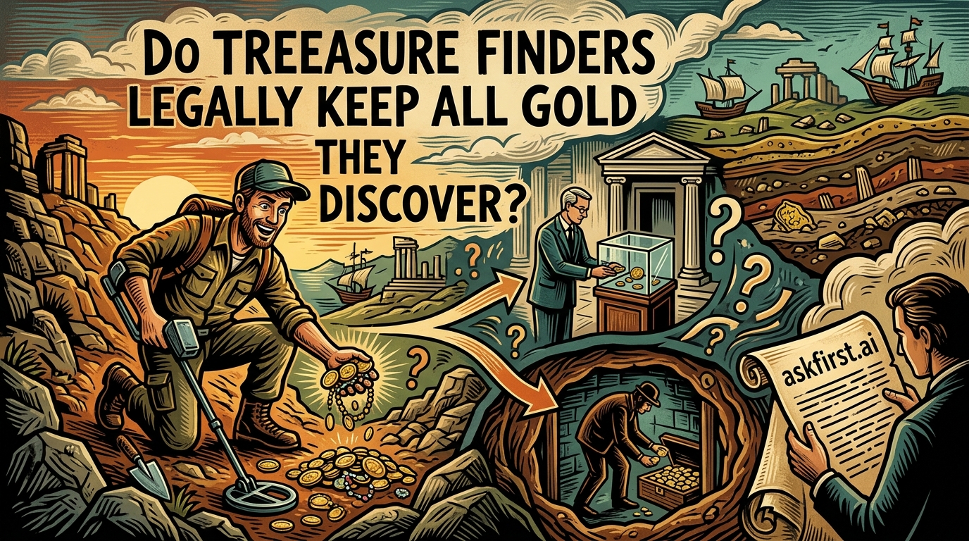 Do treasure finders legally keep all gold they discover? Do treasure finders legally keep all gold they discover?
