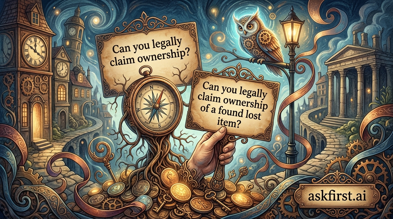 Can you legally claim ownership of a found lost item? Can you legally claim ownership of a found lost item?