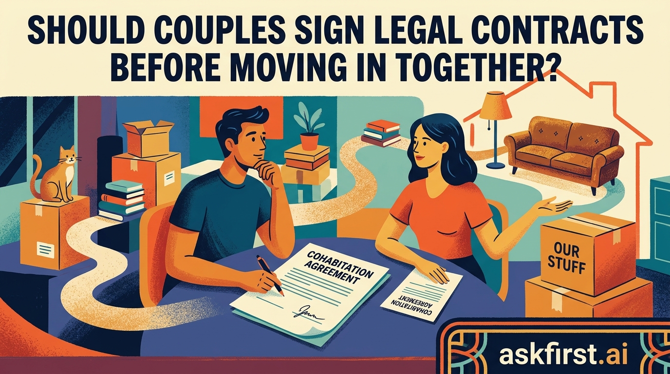 Should couples sign legal contracts before moving in together? Should couples sign legal contracts before moving in together?