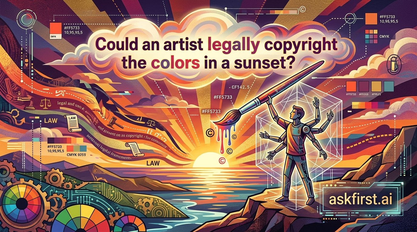 Could an artist legally copyright the colors in a sunset? Could an artist legally copyright the colors in a sunset?