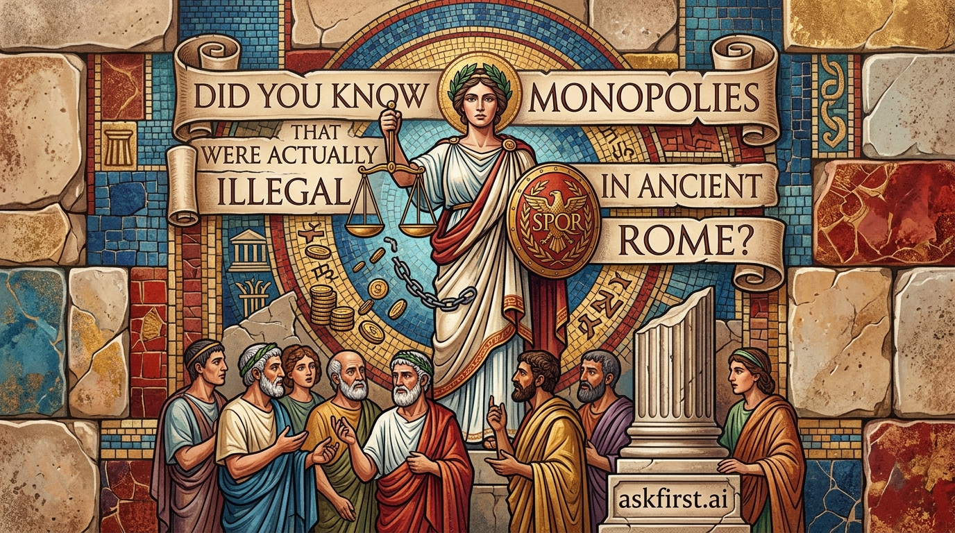 Did you know that monopolies were actually illegal in ancient Rome? Did you know that monopolies were actually illegal in ancient Rome?