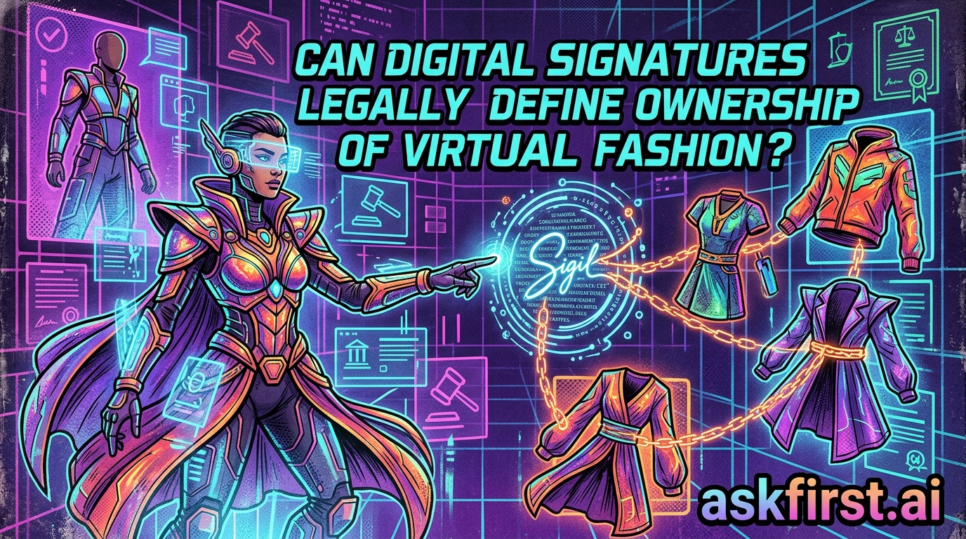 Can digital signatures legally define ownership of virtual fashion? Can digital signatures legally define ownership of virtual fashion?