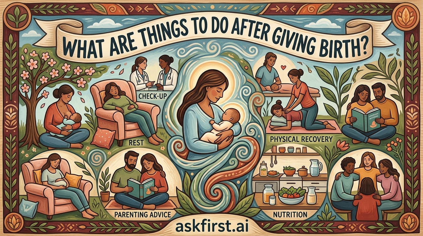 What are things to do after giving birth? What are things to do after giving birth?